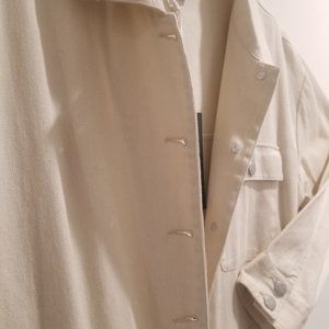 Denim Cream Jumper with Metal Daisy Print Buttons!